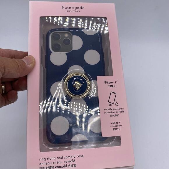Kate Spade Polka Dot Ring Stand IPhone 11Pro Case - Picture 3 of 4